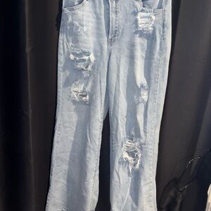 Distressed Light Blue Women's Jeans